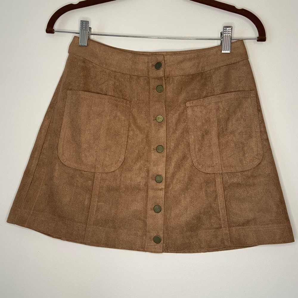 Suede mini skirt